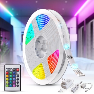 Banda LED B.K.Licht 5m RGB cu telecomanda, dimabila, autoadeziva