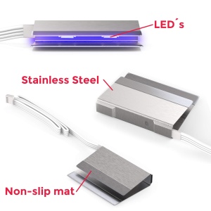Banda LED B.K.Licht cu telecomanda, RGB, dimabila, 4x2,5x10 cm, crom - Img 3
