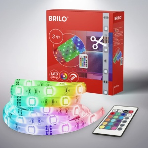Banda LED Briloner 3m RGB cu Telecomanda, Dimmabila, Autoadeziva