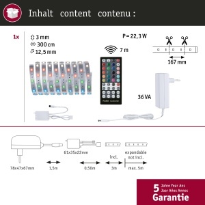 Banda LED Paulmann MaxLED 250 RGBW, 3m, 20W, Control cu telecomanda - Img 5