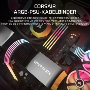 Banda LED RGB Corsair iCUE ARGB PSU 2x 200mm, 100 LED-uri, Negru - Img 2