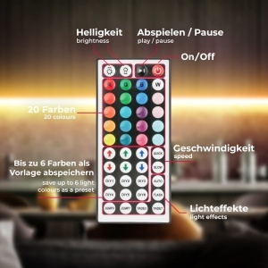 Banda LED USB B.K.Licht, 5m, RGB, dimabila, autoadeziva - Img 8