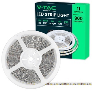Banda LED V-TAC pentru Exterior, 5m, 12W, IP65, Lumina Calda 3000K