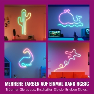Banda LED WiZ Neon Flex 5m, 16 milioane de culori, control smart prin Wi-Fi - Img 3