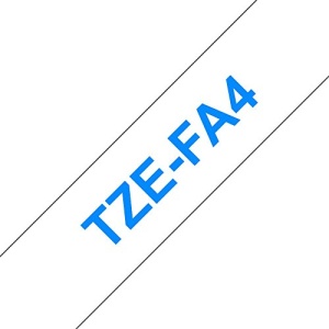 Banda textila Brother TZe-FA4, alba cu scris albastru, pentru P-Touch - Img 2