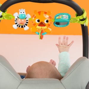 Bara de joaca pentru carucior Bright Starts Tiger, cu lumini, 4 melodii si oglinzi - Img 5