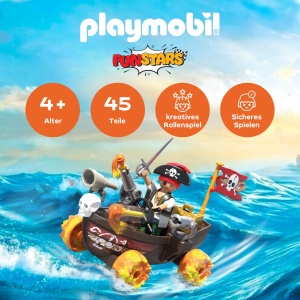 Barca Piratilor PLAYMOBIL Fun Stars 71717 cu 2 Cannoni si Figurina Pirat - Img 2