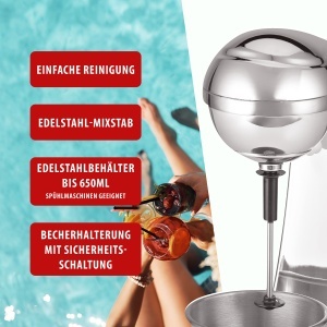 Barmani si spumante de lapte Clatronicr Aparat de smoothie Recipient din otel inoxidabil de 650 ml suport practic pentru pahare Blender 2 setari de vi - Img 3