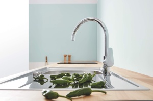 Baterie bucatarie GROHE BauEdge 31367001 crom inaltime mare rotatie 360deg - Img 4