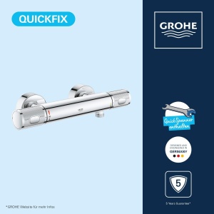 Baterie de dus GROHE Precision Feel, crom, tehnologie economisire apa, temperatura constanta - Img 3