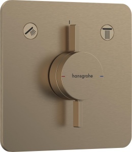 Baterie de dus hansgrohe DuoTurn Q, Bronz periat, pentru 2 functii