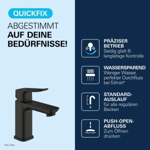 Baterie lavoar GROHE Dice mat negru economisire apa montaj rapid - Img 4