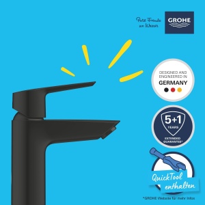 Baterie lavoar GROHE Start 235502432 negru mat tehnologie economisire apa montaj simplu - Img 3