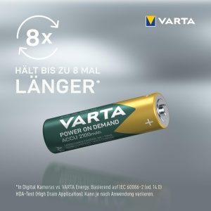 Baterii reincarcabile VARTA AA, 2100 mAh, 16 buc, Ni-MH, Power on Demand - Img 7