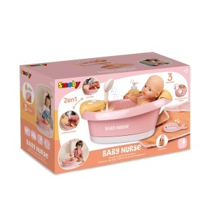 Bazin pentru papusi Smoby Baby Nurse cu apa, lumini LED si accesorii - Img 5