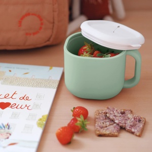 Beaba Baby Snackbecher 460ml Capac Detasabil Verde Salvie - Img 5