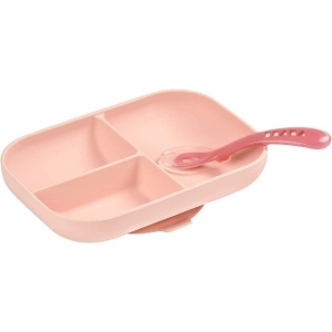 Beaba Baby Teller Rosa 913456 Farfurie cu ventuza si sectiuni - Img 3