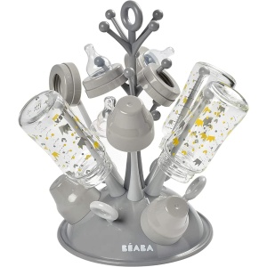 BEABA - Scurgator pentru biberoane - Va permite uscarea a 6 biberoane si accesorii pentru biberoane - Tava de scurgere detasabila - Practica si bine gandita - Gri - Img 5