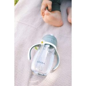 Beaba Trinklernbecher 2 in 1 Canuta cu Pai 300 ml Blue Manere Detasabile 100 Antiscurgere - Img 5