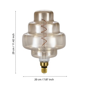 Bec LED decorativ EGLO XXL E27, 4W, lumina calda 2000K, dimmabil, Amber - Img 6