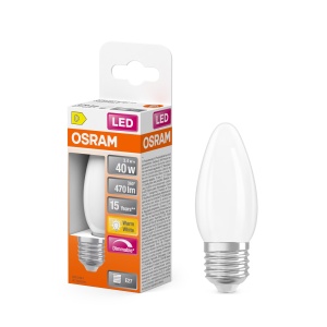 Bec LED dimabil Osram Retrofit Classic B, 3,4W, 470lm, 2700K, sticla mata, E27