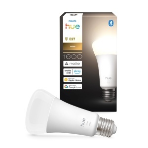 Bec LED inteligent Philips Hue A67, 13.5W, 1600 lumeni, E27, lumina alba calda, dimmabil