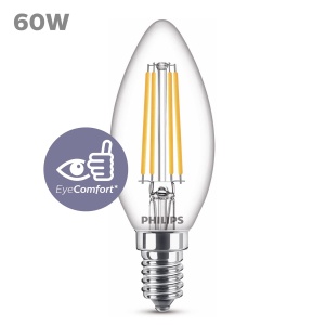 Bec LED Philips Classic E14, 60W, Lumina calda, Design clar - Img 5
