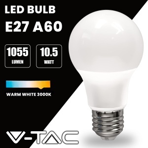 Bec LED V-TAC E27 10,5W (75W echivalent) 3000K Calda - 10 bucati - Img 3