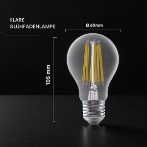 Bec LED V-TAC E27 Filament 10W (75W echivalent) 3000K - 1055 Lumen - 3 bucati - Img 10