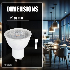 Bec LED V-TAC GU10 6W (echivalent 60W) - 445 Lumen, 4000K, 3 bucati - Img 6