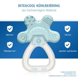 Beisser pentru bebelusi Reer BiteCool cu efect racoritor, 1 bucata, albastru - Img 3