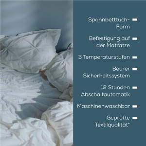 Beurer UB 74 Heizdecke Forma Spannbetttuch 3 Temperaturstufen 200x100cm - Img 7