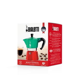 Bialetti - Colectia Moka Express Italia: Espressor emblematic pe plita, face cafea italiana adevarata, vas Moka pentru 3 cani (130 ml), aluminiu, colorat in rosu-verde-argintiu - Img 5