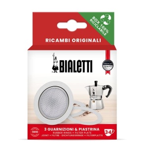 Bialetti Ricambi Set 3 Garnituri si 1 Placa Compatibil Cafetiere Moka Express 34 Cups
