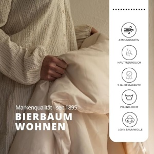 Bierbaum Bettwasche 4757, Mako-Satin, Proiectat in Germania, putregaiul 63, 135x200 + 80x80 cm - Img 2