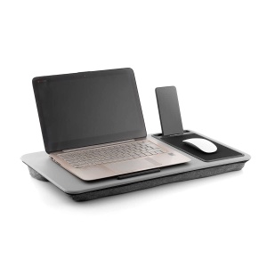 Birou portabil InnovaGoods DESKION cu perna XL, design ergonomic, negru