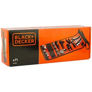 Black+DECKER Set de accesorii auto cu toate cheile dinamometrice pentru set de surubelnite auto Set de biti pentru set de scule auto intr-o geanta de rulare (cu accesorii pentru scule auto, cu lanterna) A7144 - Img 11