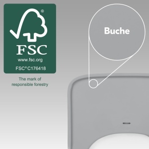 Blat din lemn hauck pentru scaun Alpha si Beta, culoare gri, FSC - Img 6