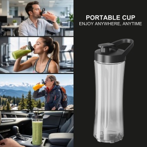 Blender BlackDecker COMPACT TO-GO 500W, 600 ml, 4 cutite inox - Img 3