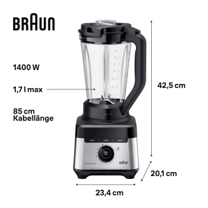 Blender Braun PowerBlend 7 JB7568BK, 1400W, 30.000 rpm, Negru - Img 3