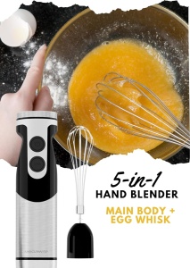 Blender de mana MegaWise Pro Titanium 5 in 1, 800 W, 12 viteze, Negru - Img 7