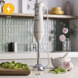 Blender de mana Tristar MX-4880, 350W, 2 viteze, functie Turbo, alb - Img 2
