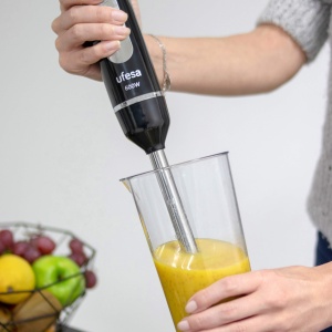 Blender de mana Ufesa BP3442, 600 W, functie turbo, 2 lame si suport din otel inoxidabil, design ergonomic si rezistent la stropire, incl. pahar de masurare, fara BPA, negru - Img 5