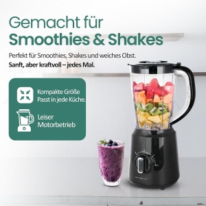 Blender Emerio BL-124816, 1.5l, 500W, BPA free, Negru - Img 2