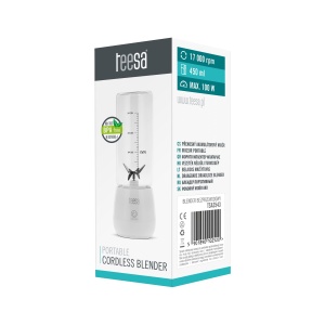 Blender fara fir Teesa TSA3543, pahar de sticla, 450 ml, putere 100 W, 6 lame din otel inoxidabil - Img 7