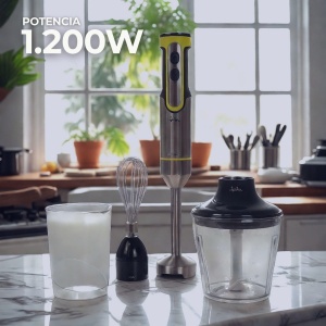 Blender JATA JEBT1789, 1200 W, 4 cutite din otel inoxidabil, accesorii incluse - Img 3