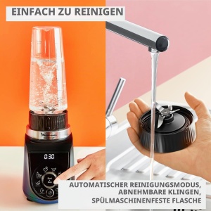 Blender Moulinex Blend Up LM19H4F0, 1000 W, 8 programe automate, albastru - Img 7