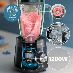 Blender Philips 5000-Serie HR303100, 1200 W, Capacitate 2L, Negru - Img 2