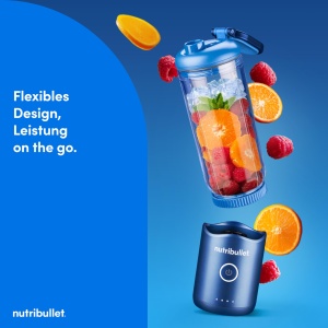 Blender portabil Nutribullet Flex 590ml, USB-C, albastru, usor de curatat - Img 3