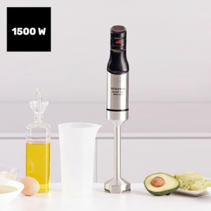 Blenderul de mana Taurus Rocket 1500 Nero Inox | 1500 W | Controlere de capacitate | Design ergonomic | Tija si lame din otel inoxidabil | Gluga de protectie impotriva stropirii | Poate fi spalat in masina de spalat vase - Img 2